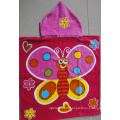 (BC-PB1017) Good Quality 100% Cotton Printed Cutely Kids Beach Poncho